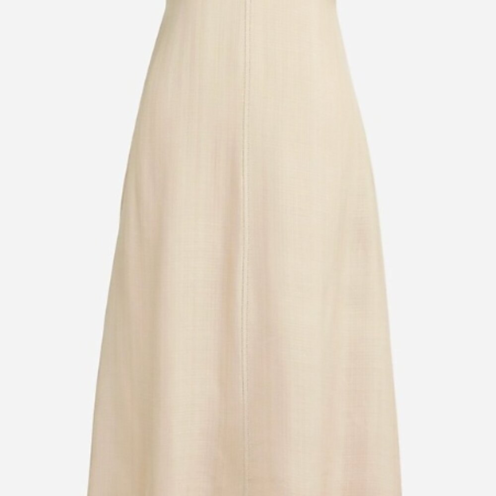 Fringe-trim dress in glossy twill - Picture 6 of 6